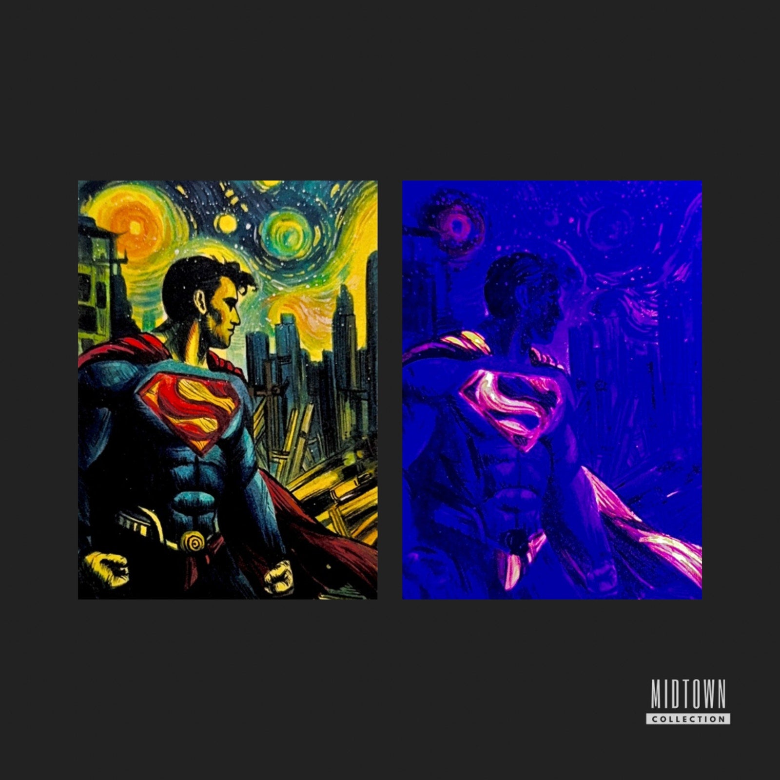 Superman (Starry Night) - DC - 1/1 Original Artist Sketch Card (Signed)